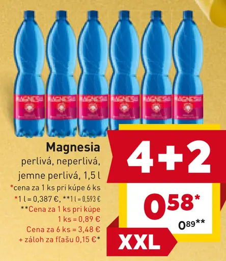 Magnesia perlivá, neperlivá