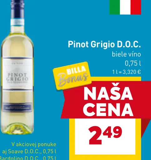 Pinot Grigio D.O.C. biele víno