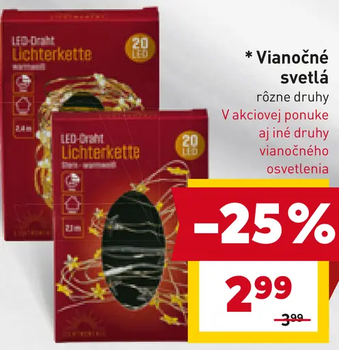 Vianočné svetlá rôzne druhy