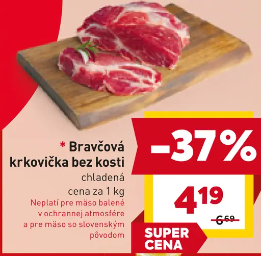 Bravčová krkovička bez kosti, plátky