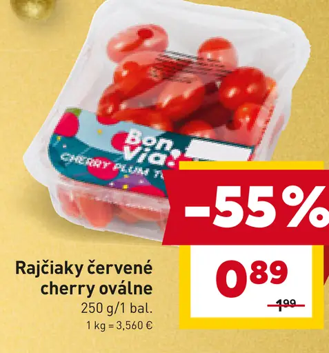 Rajčiaky červené cherry oválne