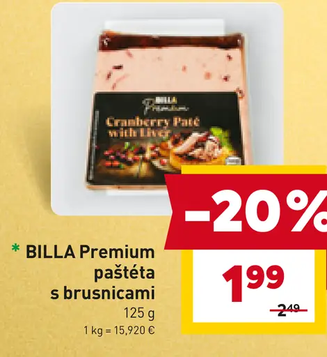 BILLA Premium brusnicová paštéta