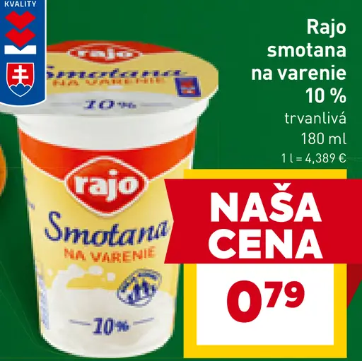 Rajo Smotana na varenie 10%