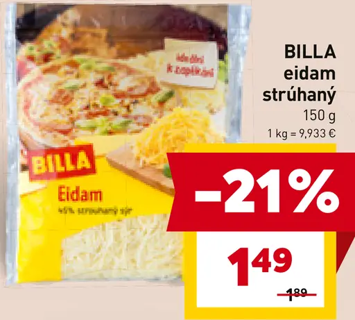 BILLA eidam strúhaný