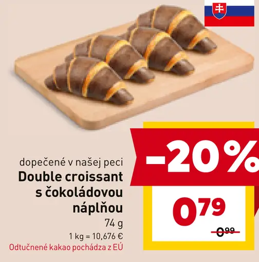 Double croissant s čokoládovou náplňou