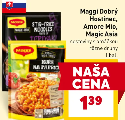 Maggi Dobrý Hostinec, Amore Mio, Magic Asia cestoviny s omáčkou