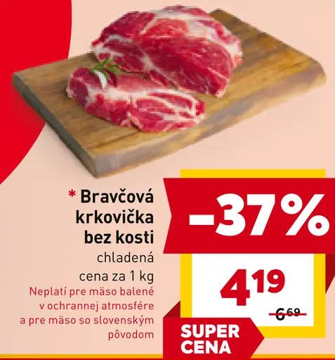Bravčová krkovička bez kosti, plátky