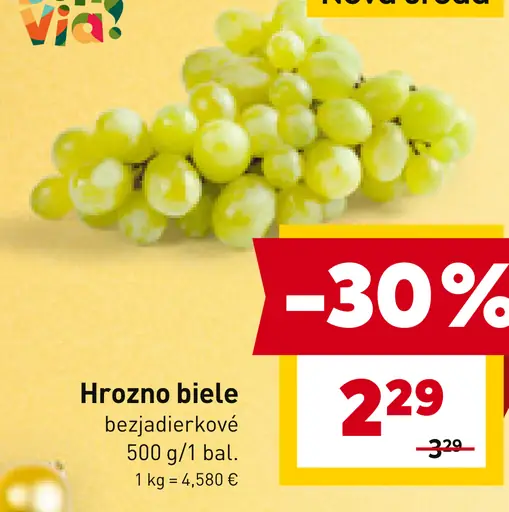 Hrozno biele bezjadierkové