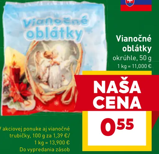 Vianočné oblátky okrúhle