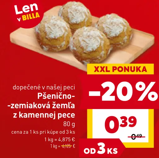 Pšenično-zemiaková žemľa z kameennej pece