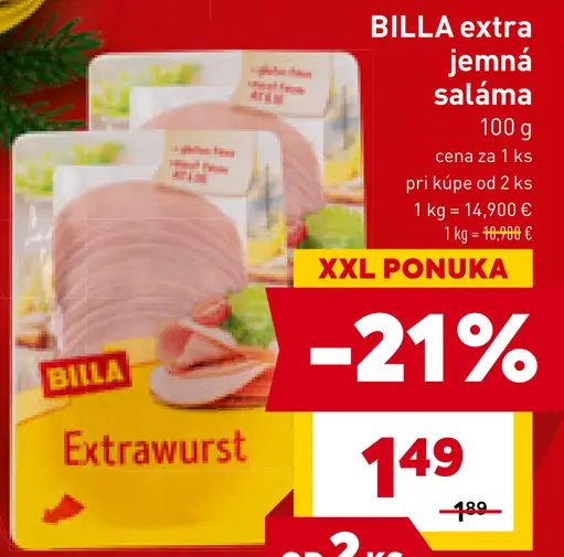 BILLA extra jemná saláma