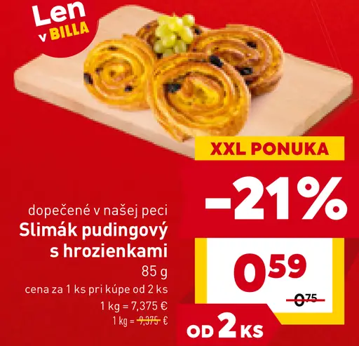 Slimák pudingový s hrozienkami