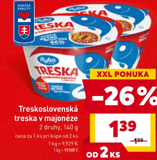 Treskoslovenská treska v majonéze
