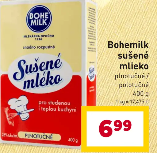 Bohemilk Sušené mlieko