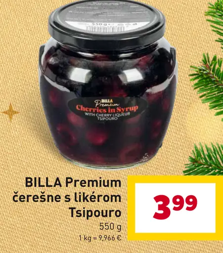 BILLA Premium čerešne s likérom Tsipouro