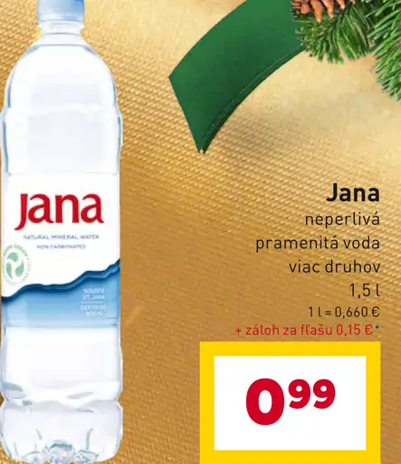 Jana neperlivá pramenitá voda