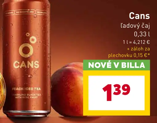 Cans ľadový čaj Broskyňa plechovka