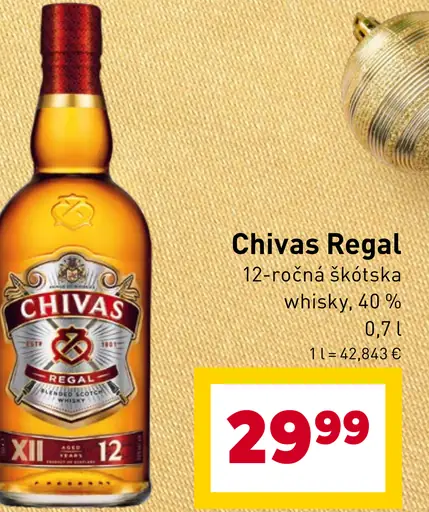 Chivas Regal 12-ročná škótska whisky