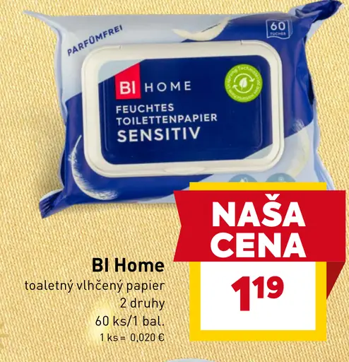 Bi Home toaletný vlhčený papier