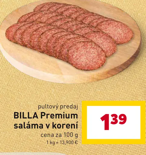 BILLA Premium saláma v korení