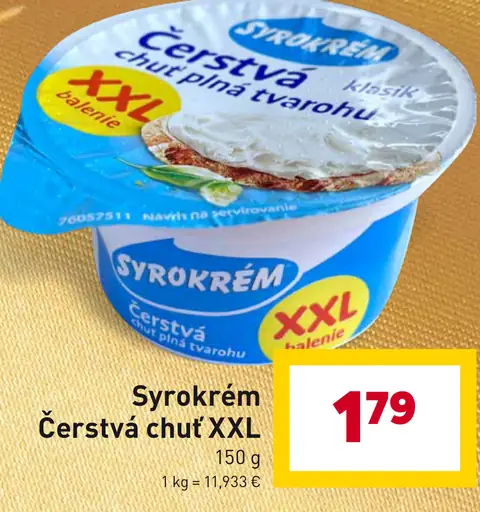 Syrokrém čerstvá chuť XXL