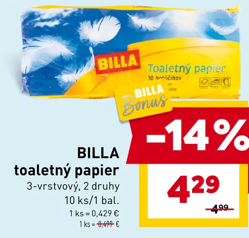 BILLA toaletný papier