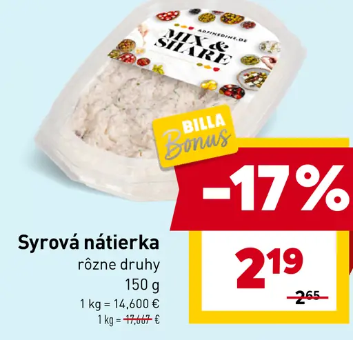 Syrová nátierka rôzne druhy