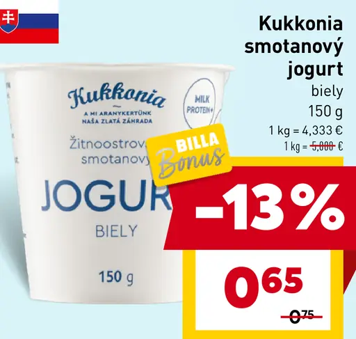 Kukkonia smotanový jogurt biely