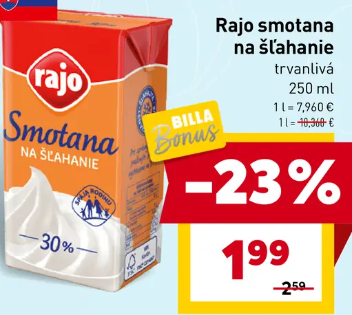 Rajo smotana na šľahanie