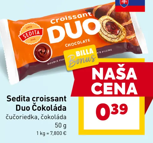 Sedita croissant Duo čokoláda