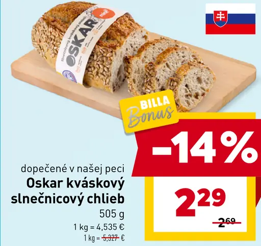 Oskar kváskový slnečnicový chlieb