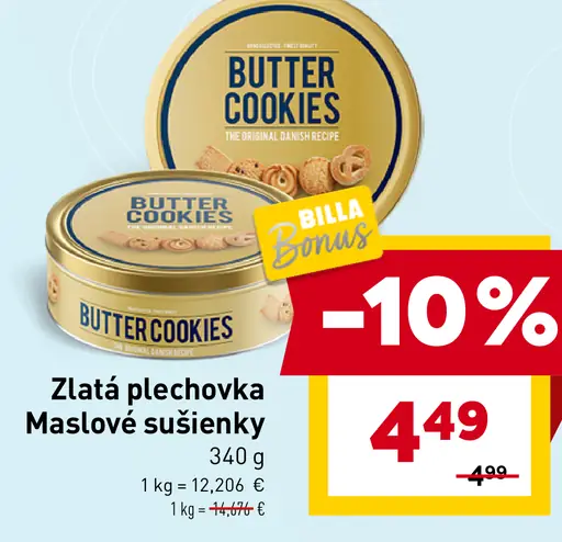Zlatá plechovka Maslové sušienky