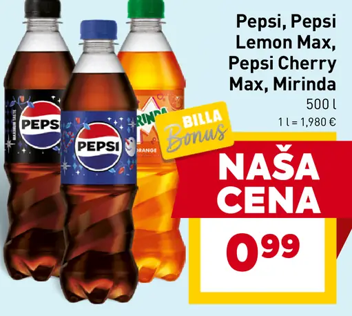 Pepsi, Pepsi Max, Pepsi Lemon, Cherry, Mirinda, 7UP