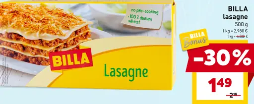 BILLA lasagne