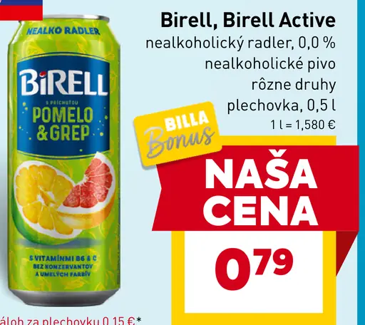 Birell, Birell Active nealkoholický radler plechovka