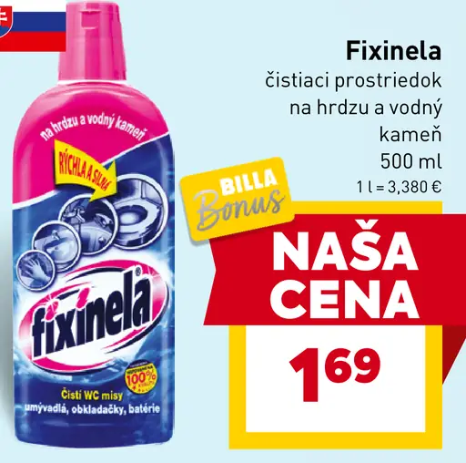 Fixinela čistič na hrdzu a vodný kameň