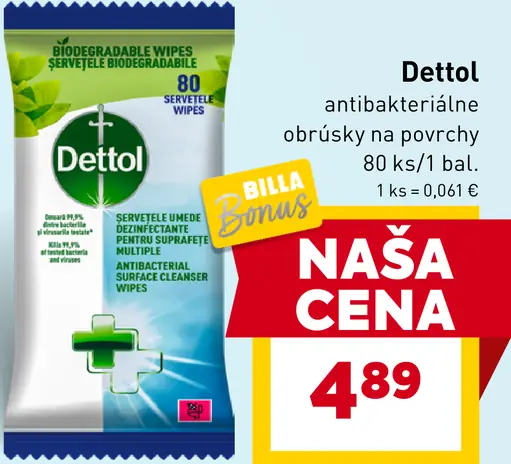 Dettol Antibakteriálne obrúsky na povrchy