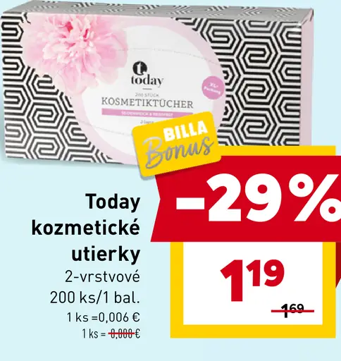 Today kozmetické utierky