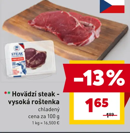 Hovädzí steak - vysoká roštenka