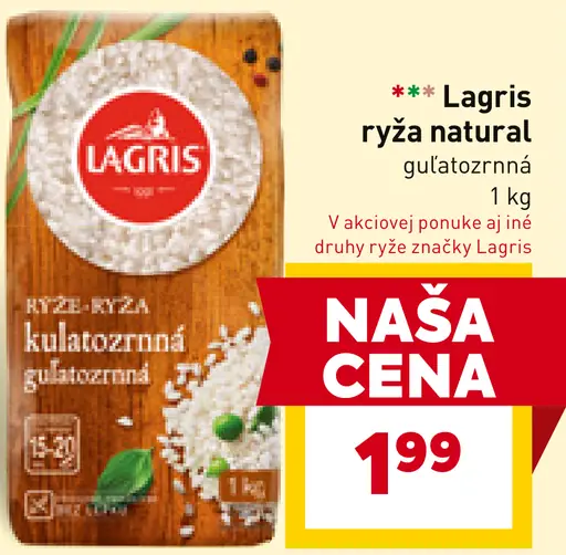 Lagris ryža natural guľatozrnná