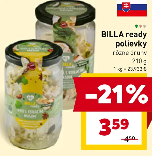 BILLA ready polievky