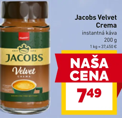 Jacobs Velvet Crema rozpustná káva