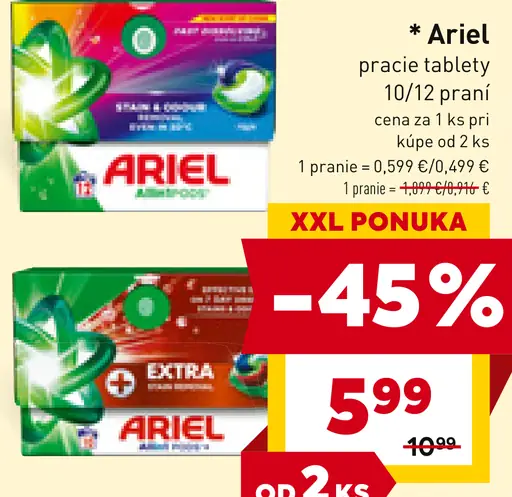 Ariel pracie tablety