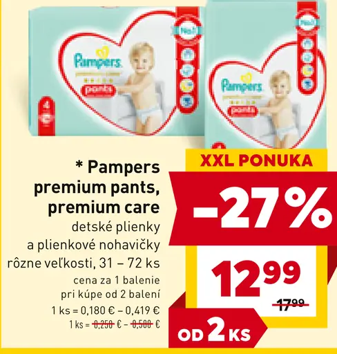 Pampers premium pants, premium care
