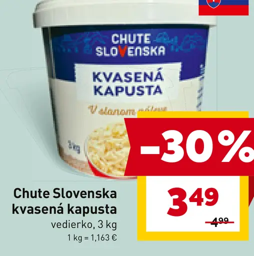 Chute Slovenska Kvasená kapusta vedierko