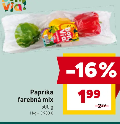Paprika farebná mix