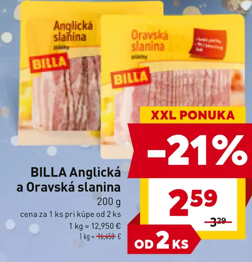 BILLA Anglická slanina