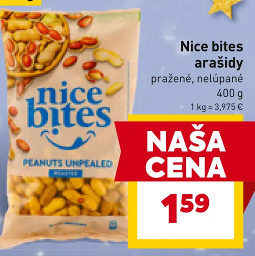 Nice bites arašidy pražené, solené