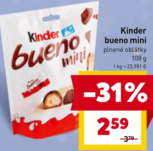 Kinder bueno mini plnené oblátky