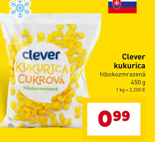 Clever kukurica cukrová hlboko zmrazená